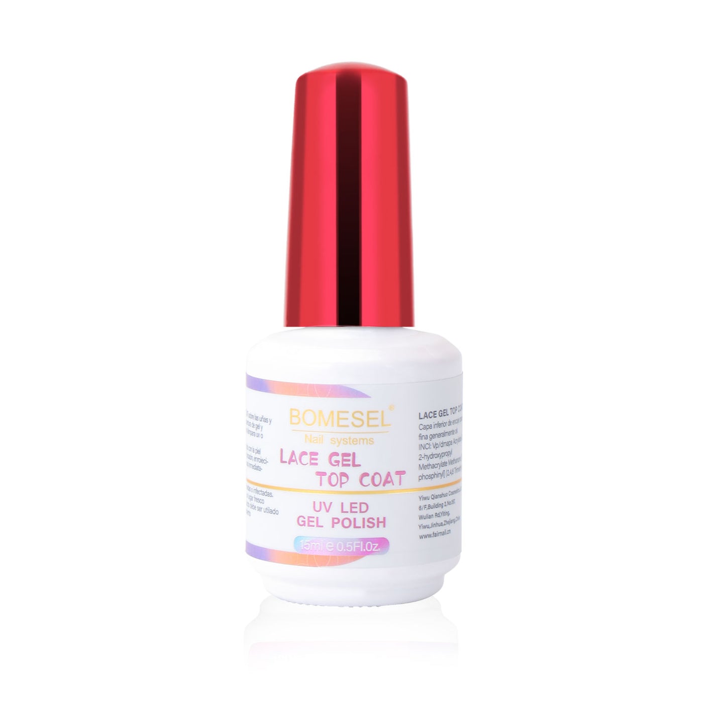 15ml Top Coat No Wipe High Shine High Gloss UV Led Top Coat Lace Gel