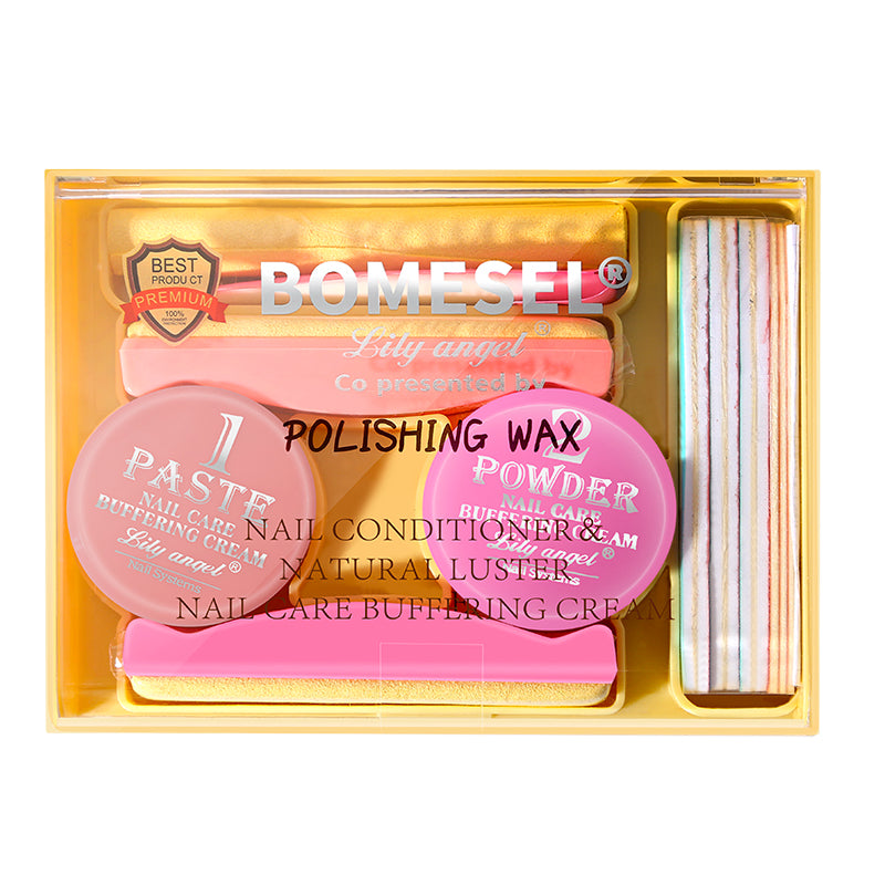 Professional Nail Polishing Wax Kit Nail Art Decoration Varnish With Sheepskin Buffing Buffer Tools