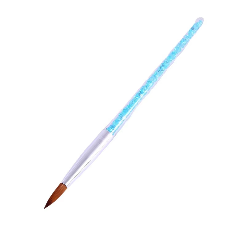 6-Piece Blue Rhinestone Nail Art Kit with UV Gel Nail Polish Painting Drawing Manicure Tools Made of Durable Nylon Brush Pens