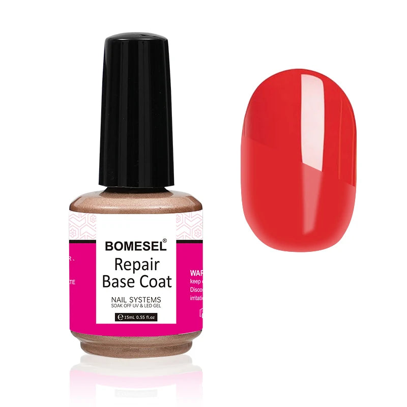 UV LED 15ml Gel Nail Repair Base Coat Soak-Off Surface Primer Adhesive Function Top Base Coat for Nail Art Damaged Nails Repair