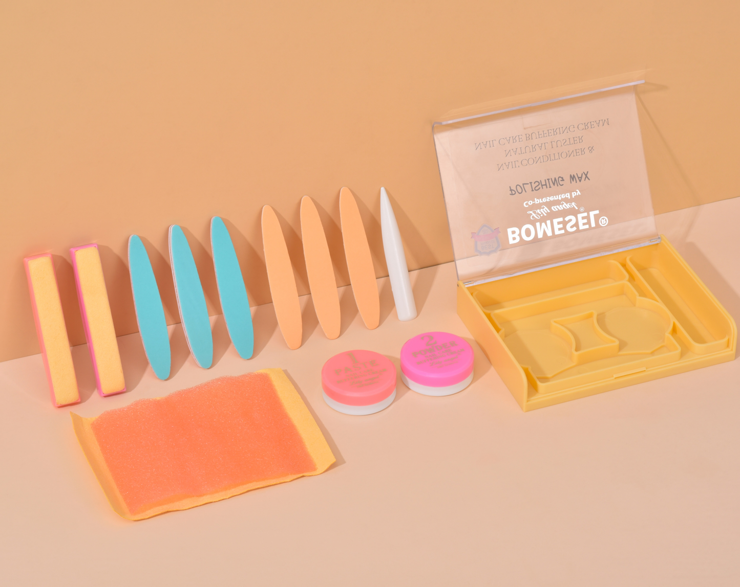 Infant-Safe Manicure Care & Treatments Kit Nail Art & Waxing Polishing Set with Polishing Paste Powder Packed in Box for Infants