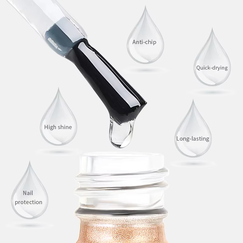 High Flexibility 15ml Nail Top Coat with Durable Rubber Top Enhanced Bonding Protective Top & Base Coat