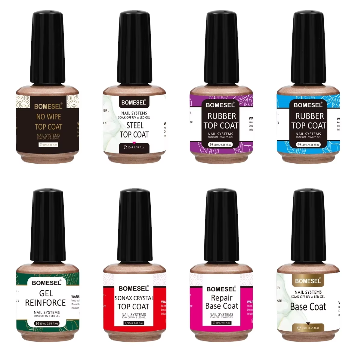 Top Coat and Base Coat Set for Nail Art Painting UV Gel Polish by Premium Nail Supply Manufacturer