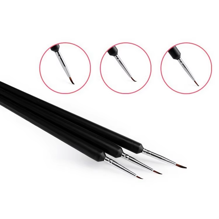 3pcs Dotting Drawing UV Gel Liner Polish Nail Art Pen Tool Nylon Brush Material