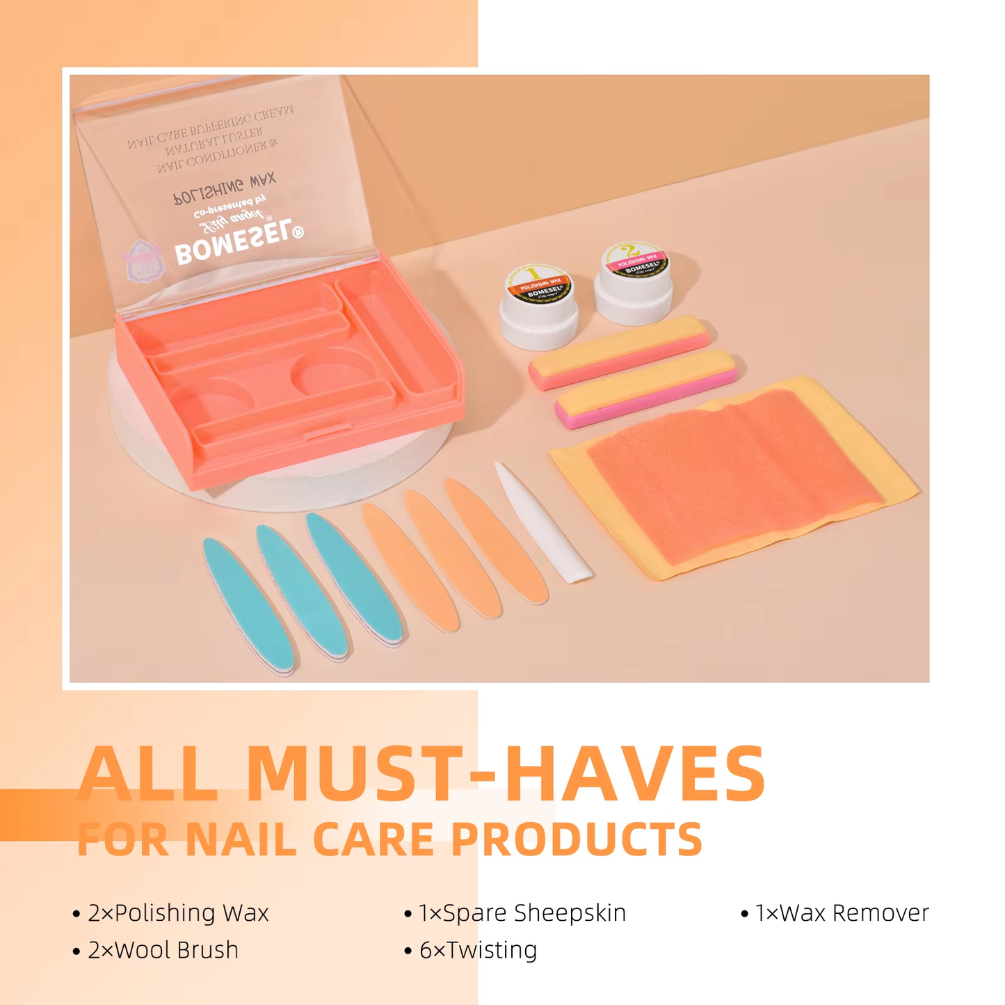 Lily Angel Manicure Kit Infant-Safe Nail Art Waxing Polishing Set with Grinding Buffing Cream Buffer Box Packed