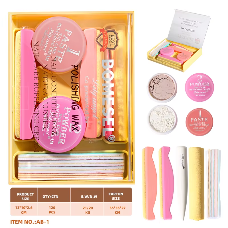 Lily Angel Hot Selling Manicure Kit Nail Polish Waxing Set with Grinding Buffing Cream Buffer for Infants Packaged in Box