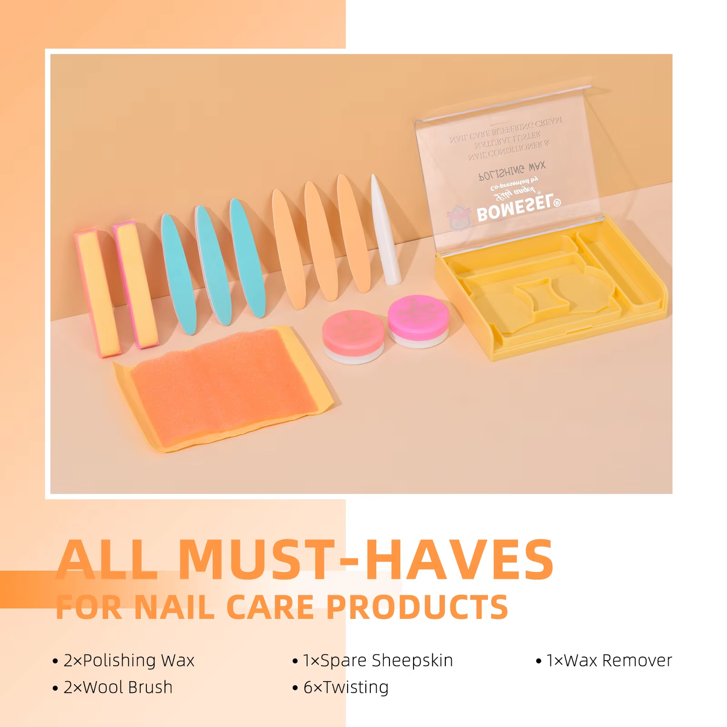 Infant-Safe Manicure Care & Treatments Kit Nail Art & Waxing Polishing Set with Polishing Paste Powder Packed in Box for Infants