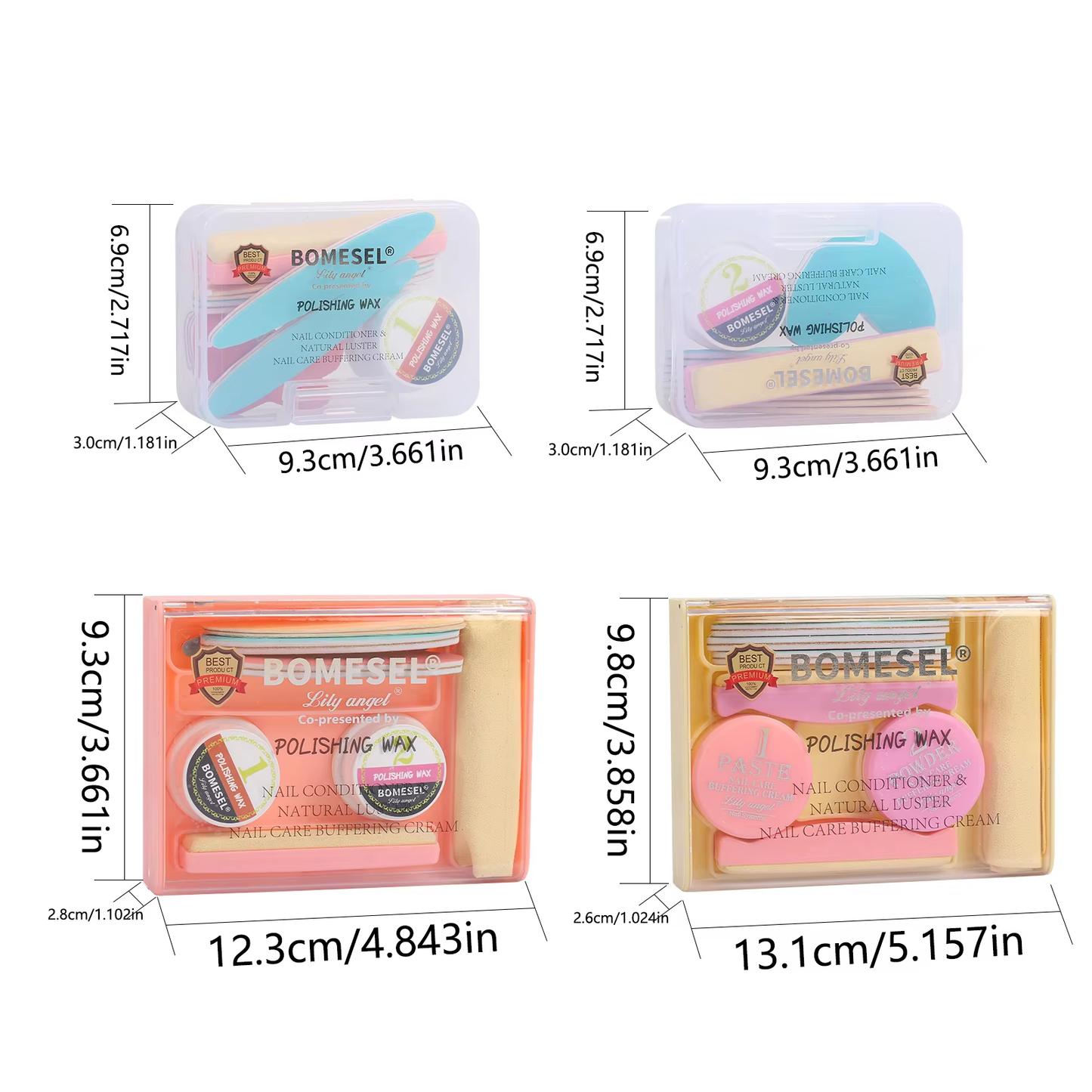 Lily Angel Manicure Kit Infant-Safe Nail Art Waxing Polishing Set with Grinding Buffing Cream Buffer Box Packed