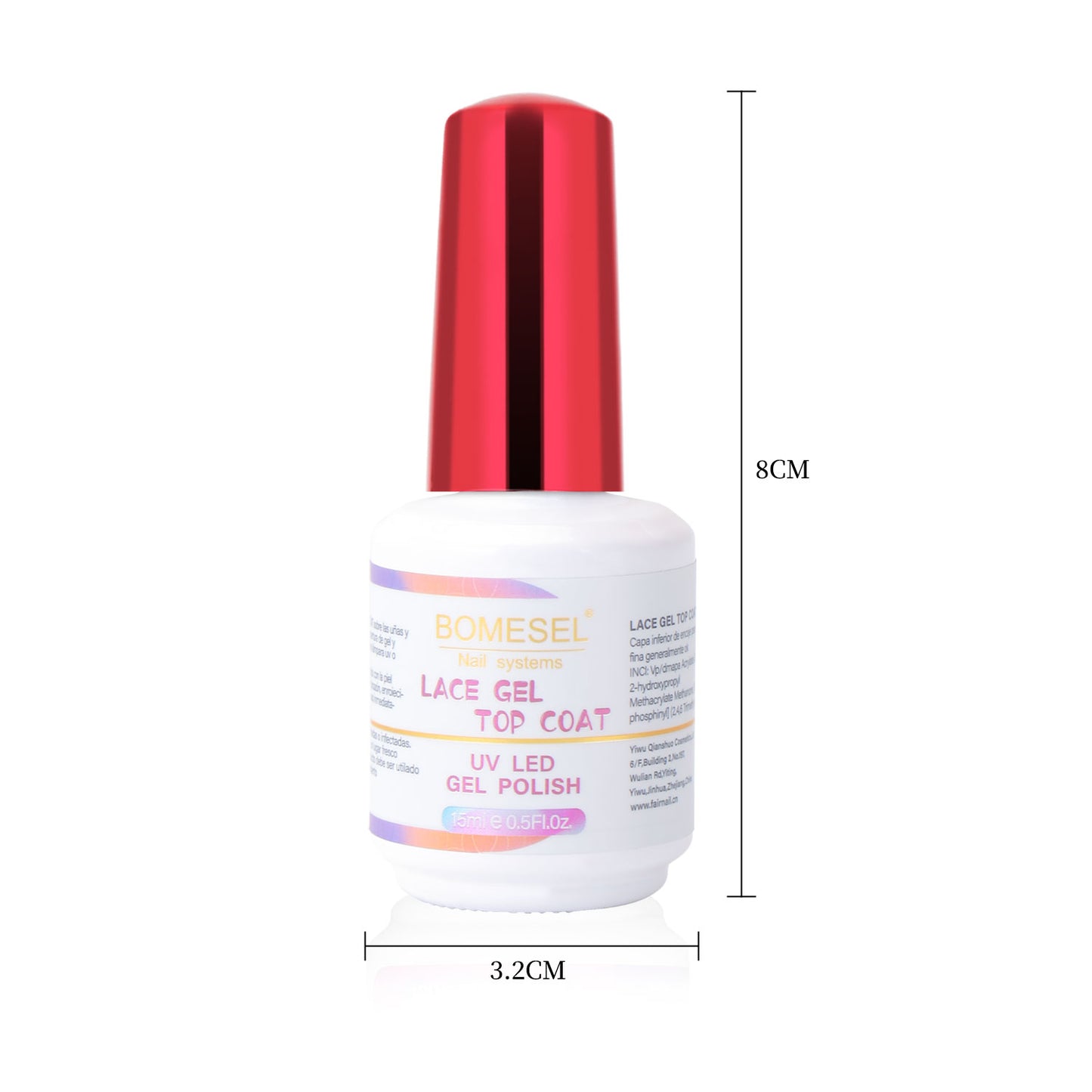 15ml Top Coat No Wipe High Shine High Gloss UV Led Top Coat Lace Gel